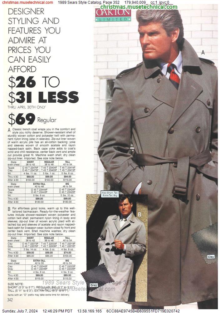 1989 Sears Style Catalog, Page 352