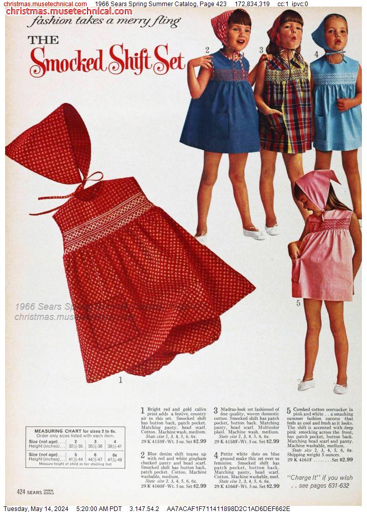 1966 Sears Spring Summer Catalog, Page 423
