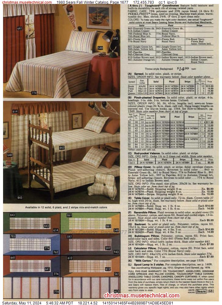 1980 Sears Fall Winter Catalog, Page 1677