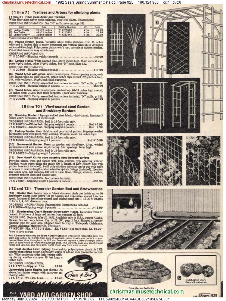 1982 Sears Spring Summer Catalog, Page 925