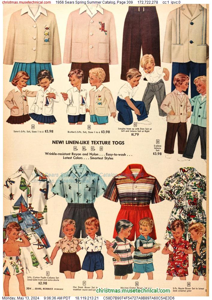 1956 Sears Spring Summer Catalog, Page 309
