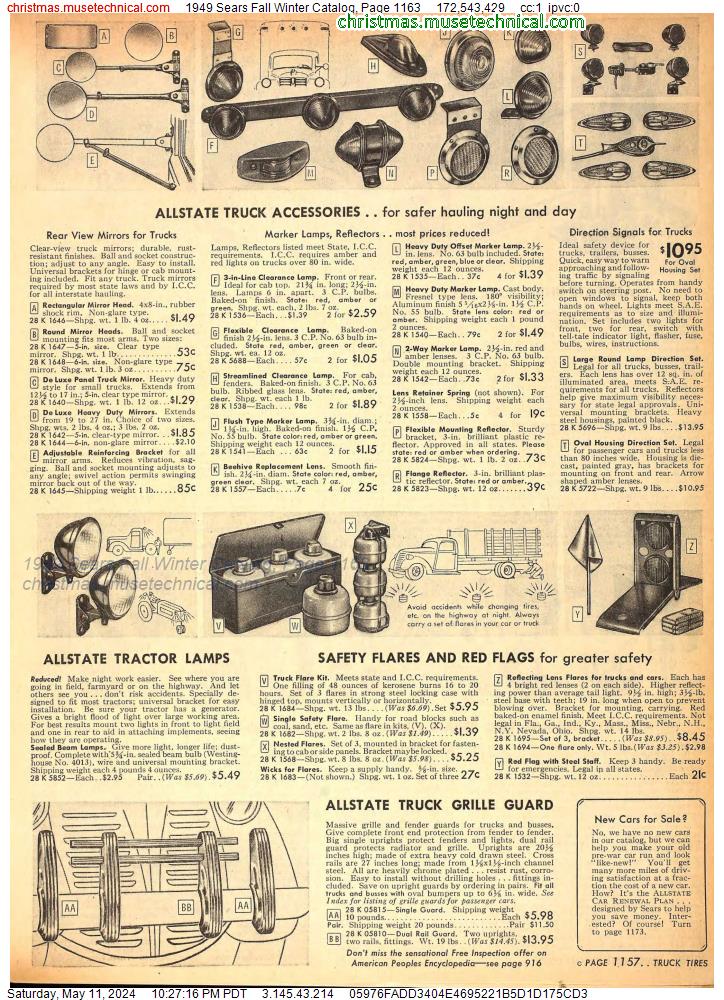1949 Sears Fall Winter Catalog, Page 1163