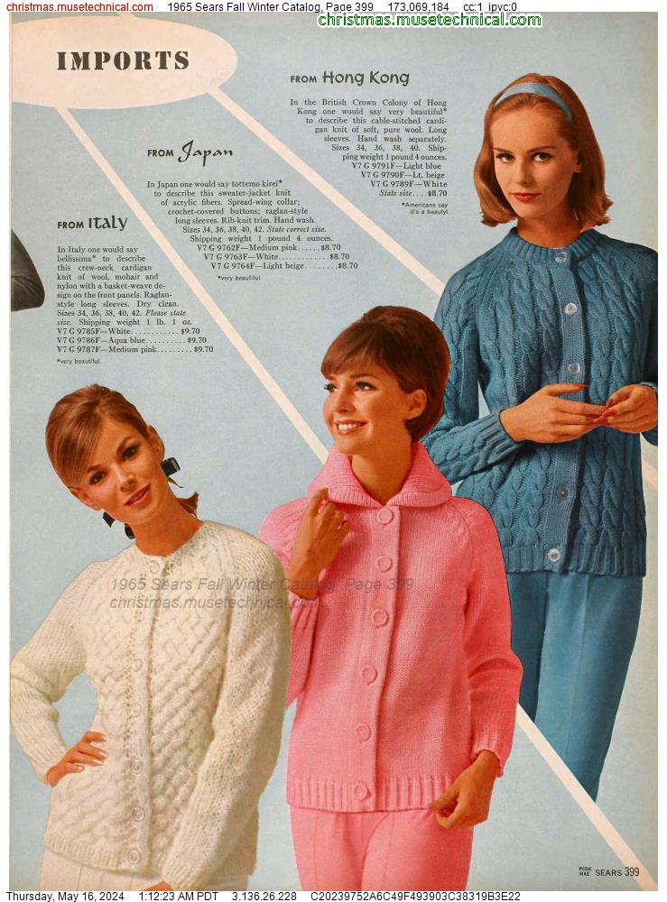 1965 Sears Fall Winter Catalog, Page 399