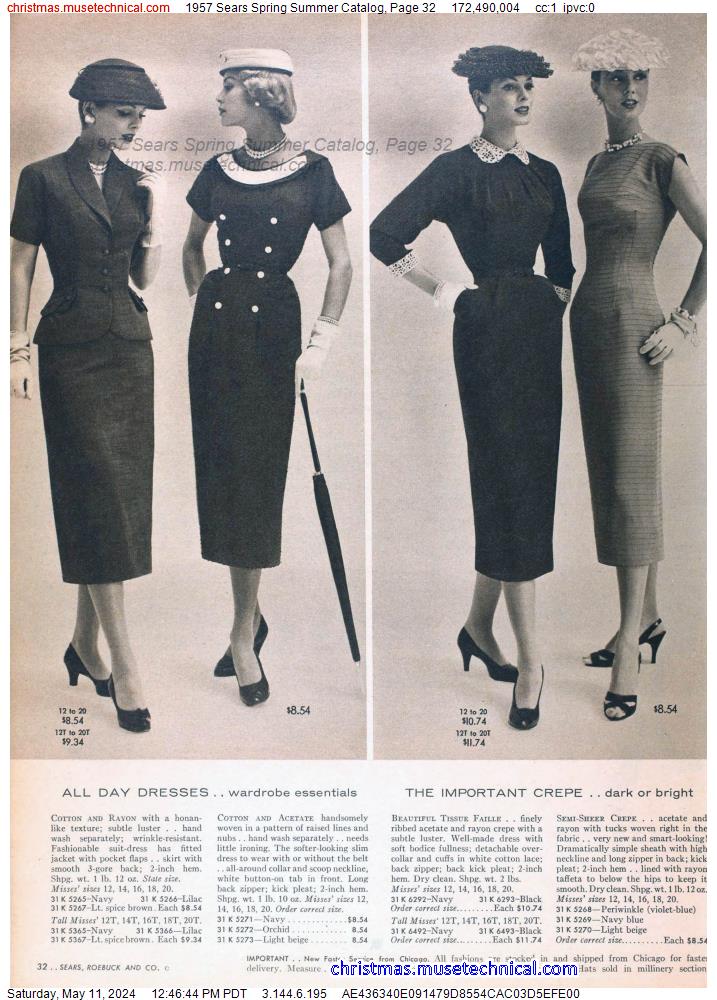 1957 Sears Spring Summer Catalog, Page 32