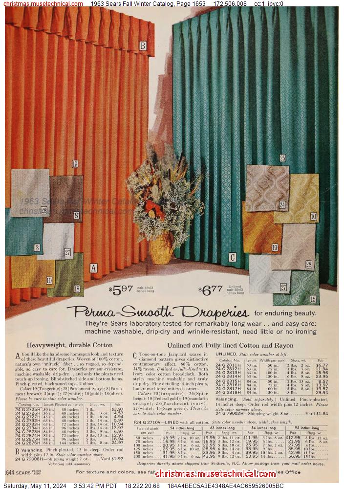 1963 Sears Fall Winter Catalog, Page 1653
