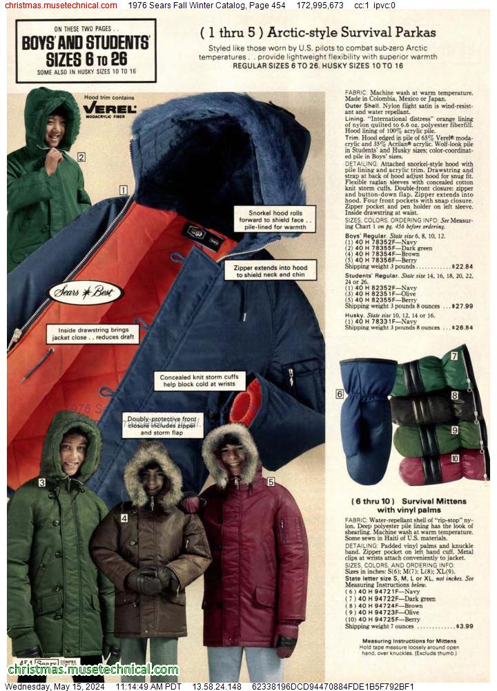 1976 Sears Fall Winter Catalog, Page 454