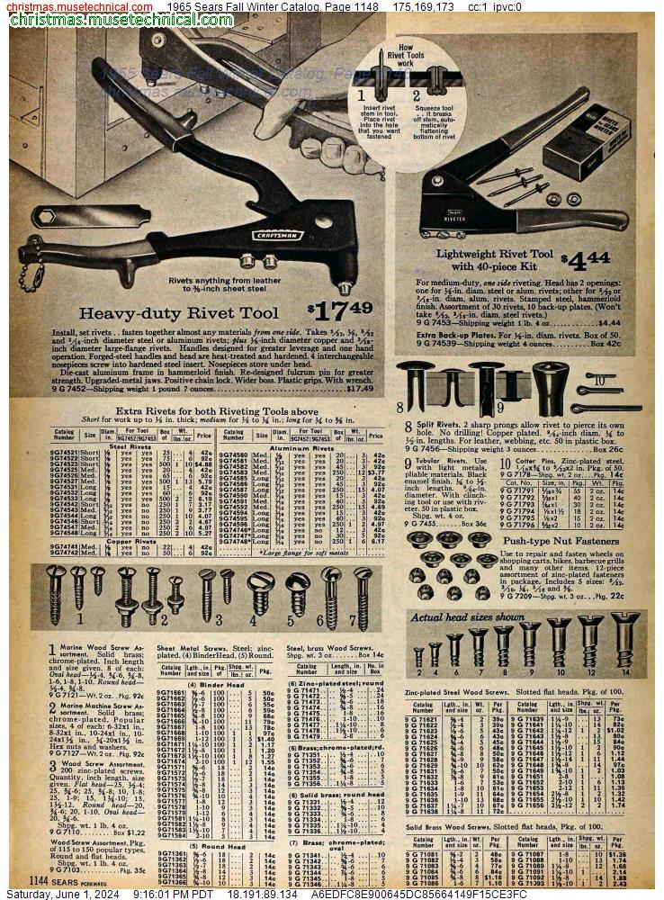 1965 Sears Fall Winter Catalog, Page 1148