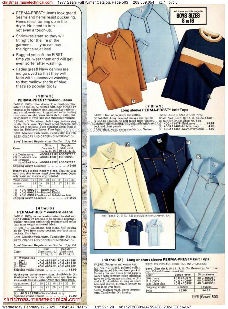 1977 Sears Fall Winter Catalog, Page 503