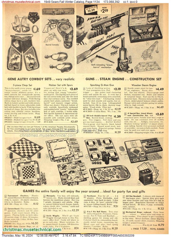 1949 Sears Fall Winter Catalog, Page 1134