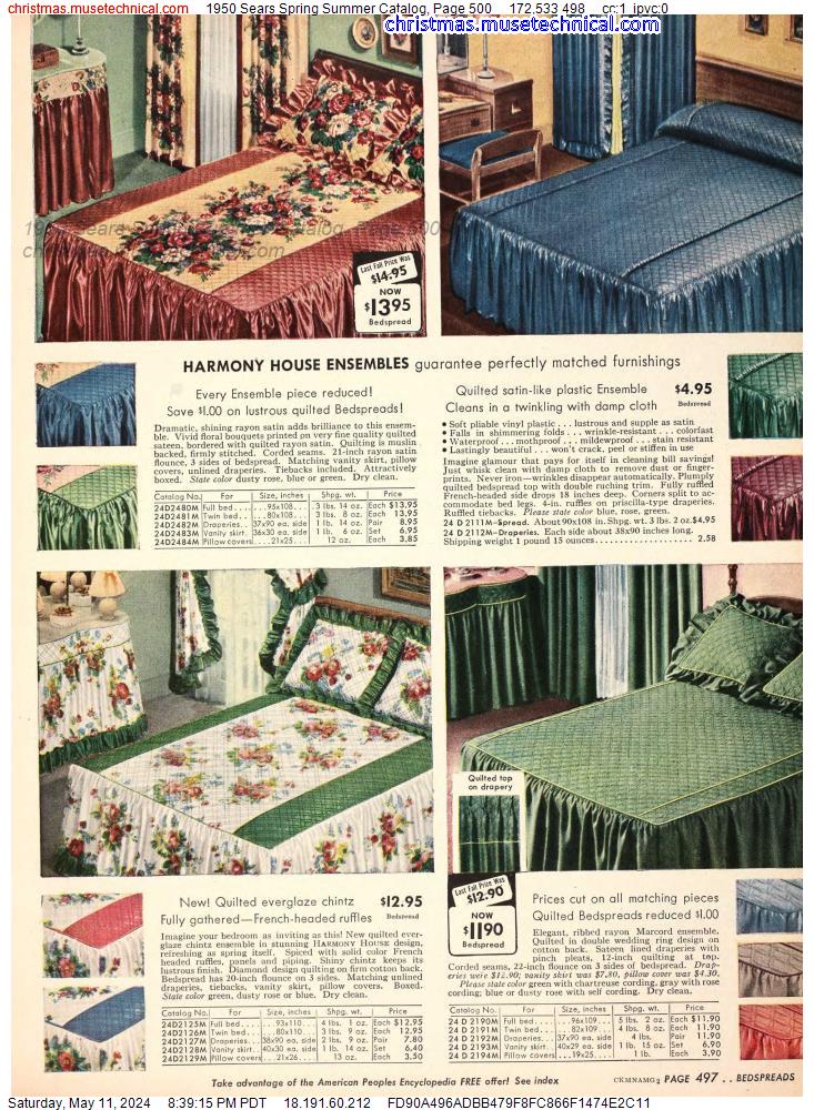 1950 Sears Spring Summer Catalog, Page 500