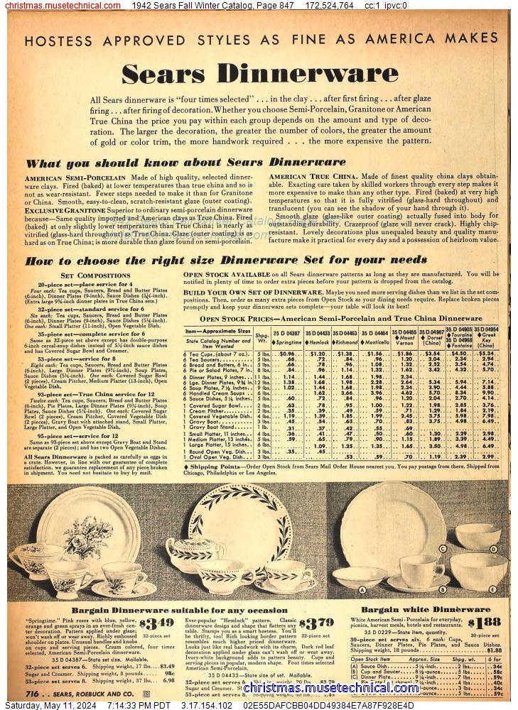 1942 Sears Fall Winter Catalog, Page 847
