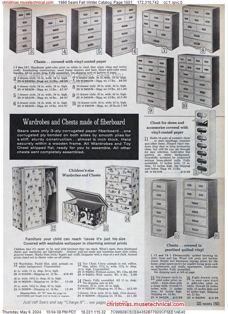 1966 Sears Fall Winter Catalog, Page 1501