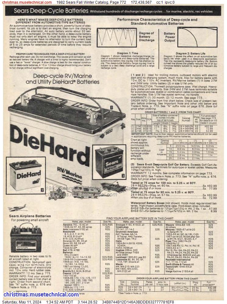 1982 Sears Fall Winter Catalog, Page 772