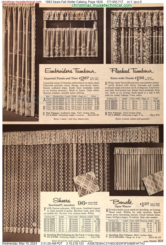 1963 Sears Fall Winter Catalog, Page 1628