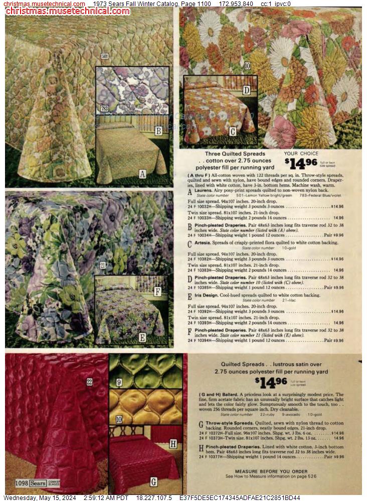 1973 Sears Fall Winter Catalog, Page 1100
