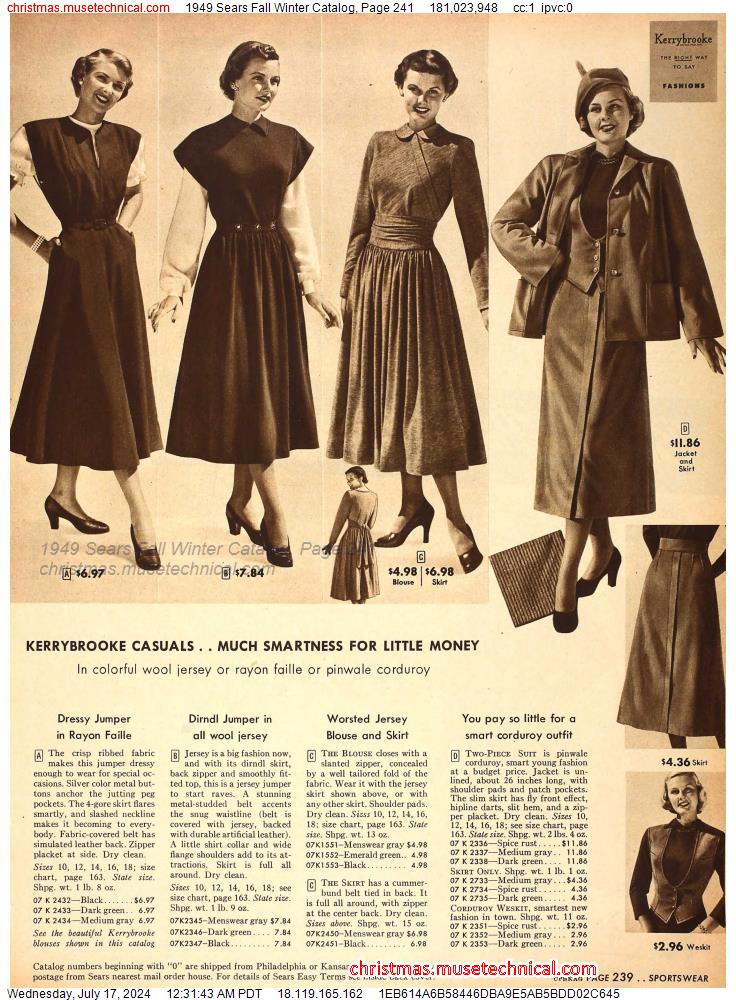 1949 Sears Fall Winter Catalog, Page 241