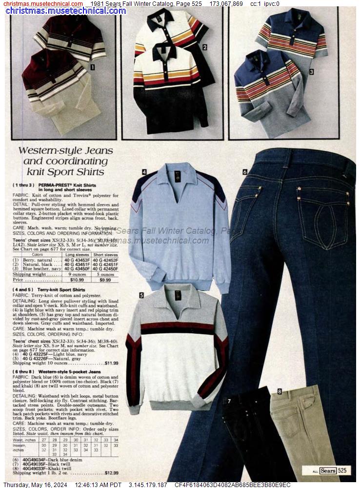 1981 Sears Fall Winter Catalog, Page 525