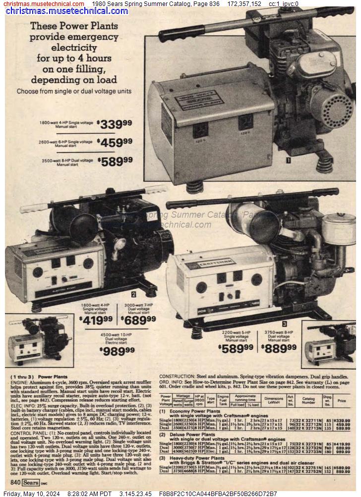 1980 Sears Spring Summer Catalog, Page 836