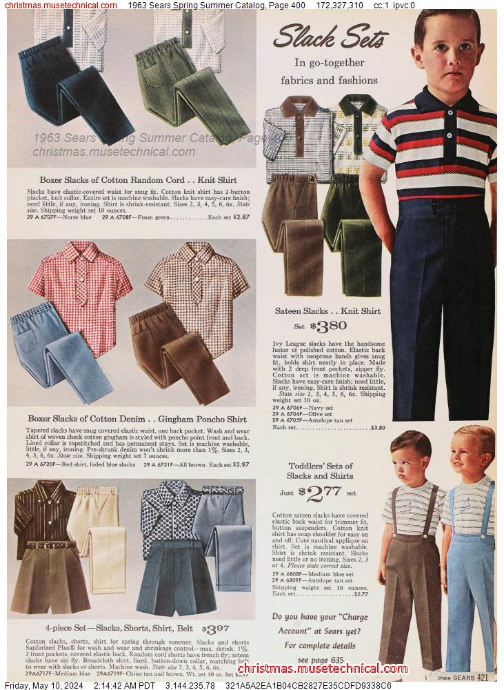 1963 Sears Spring Summer Catalog, Page 400