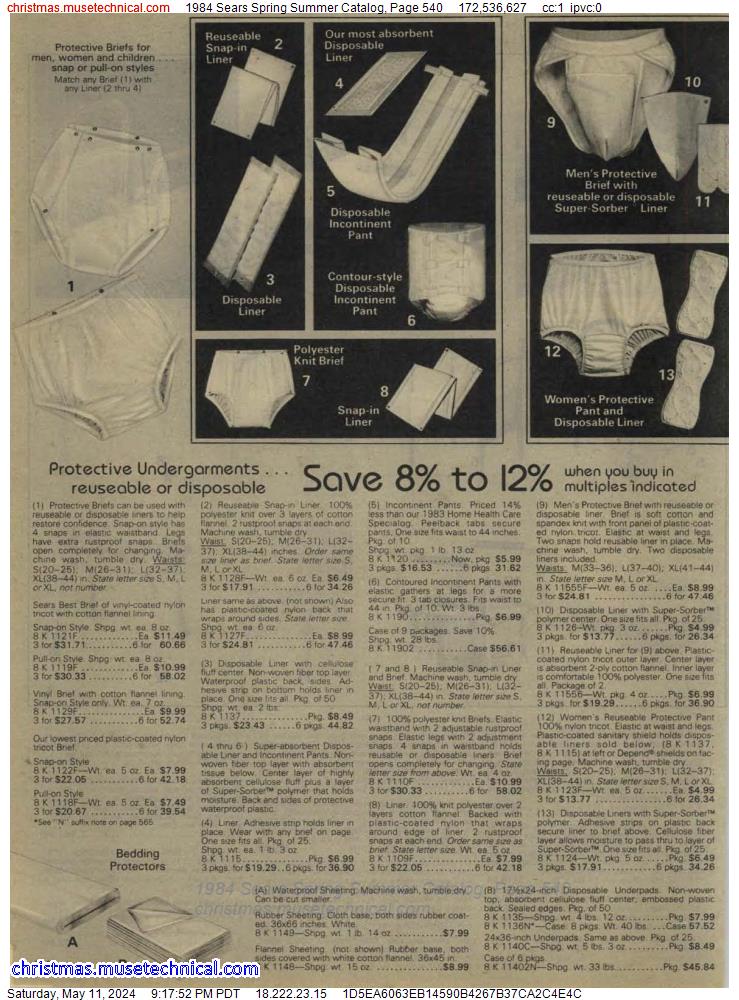 1984 Sears Spring Summer Catalog, Page 540