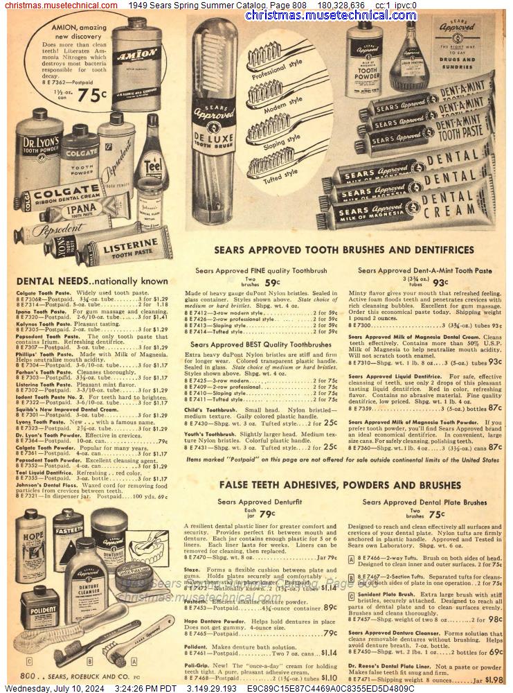 1949 Sears Spring Summer Catalog, Page 808