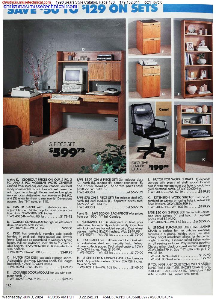 1990 Sears Style Catalog, Page 180