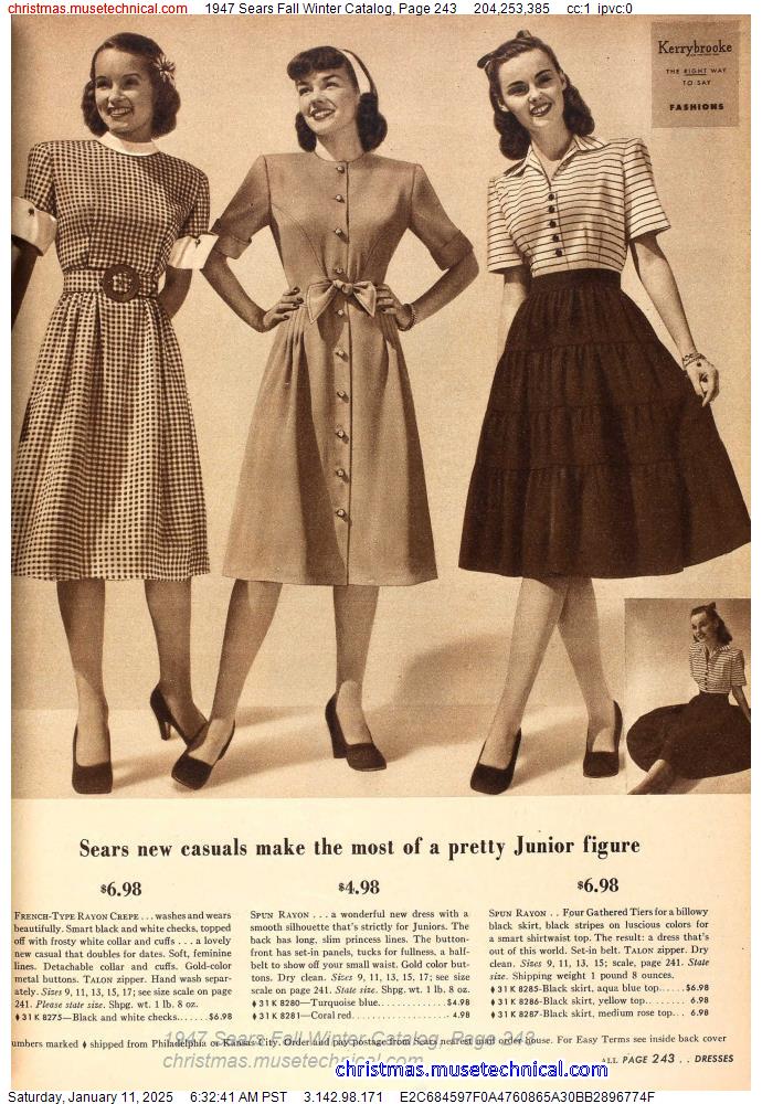 1947 Sears Fall Winter Catalog, Page 243