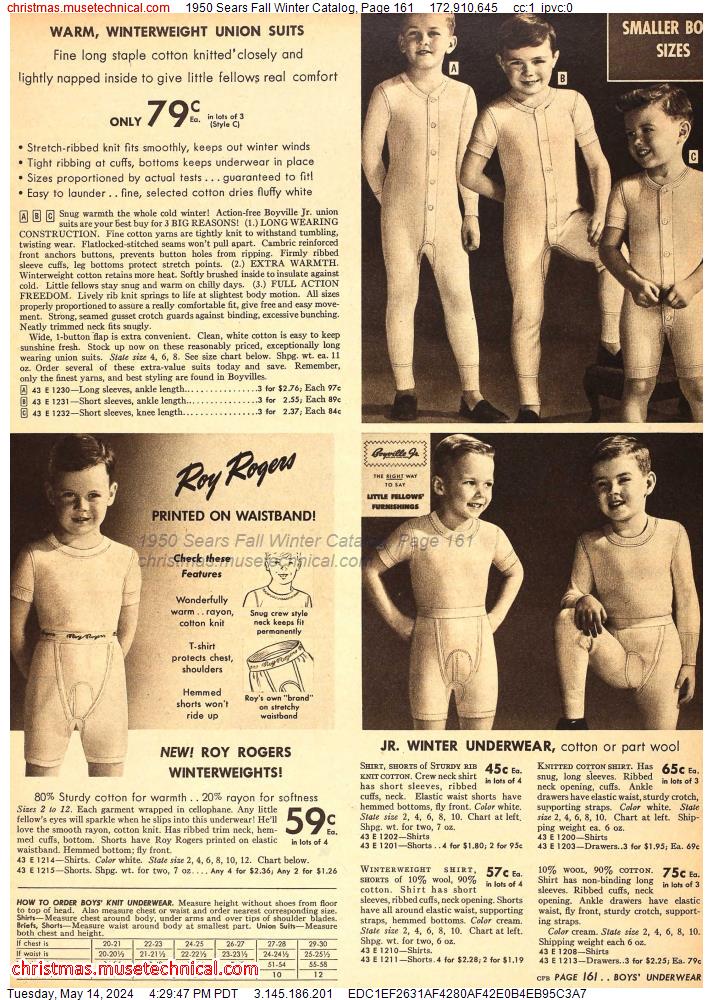 1950 Sears Fall Winter Catalog, Page 161