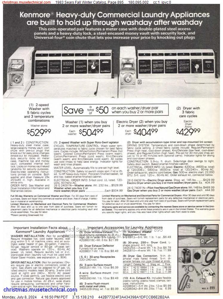 1983 Sears Fall Winter Catalog, Page 895