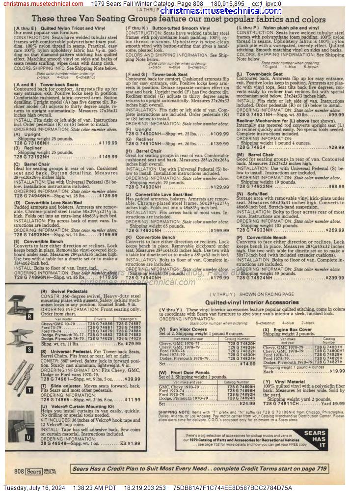 1979 Sears Fall Winter Catalog, Page 808