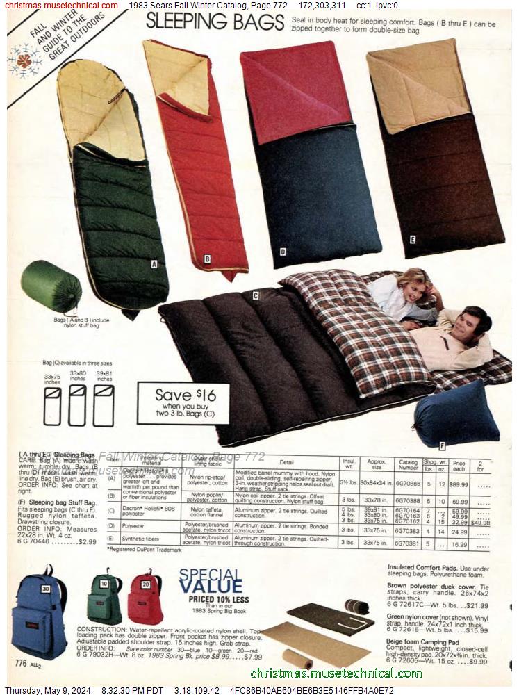 1983 Sears Fall Winter Catalog, Page 772