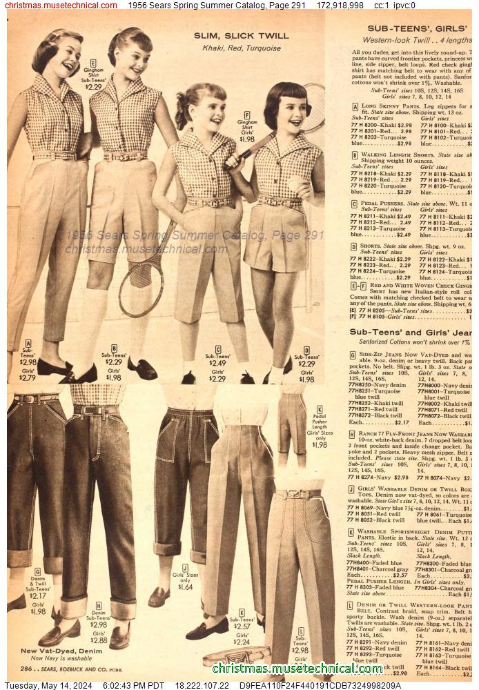 1956 Sears Spring Summer Catalog, Page 291
