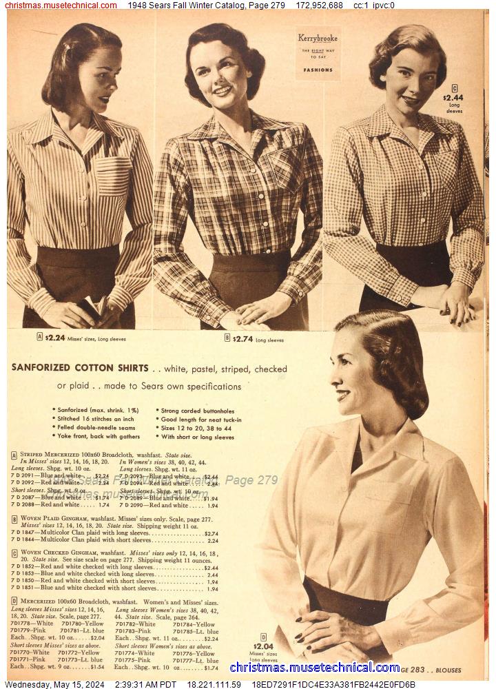1948 Sears Fall Winter Catalog, Page 279