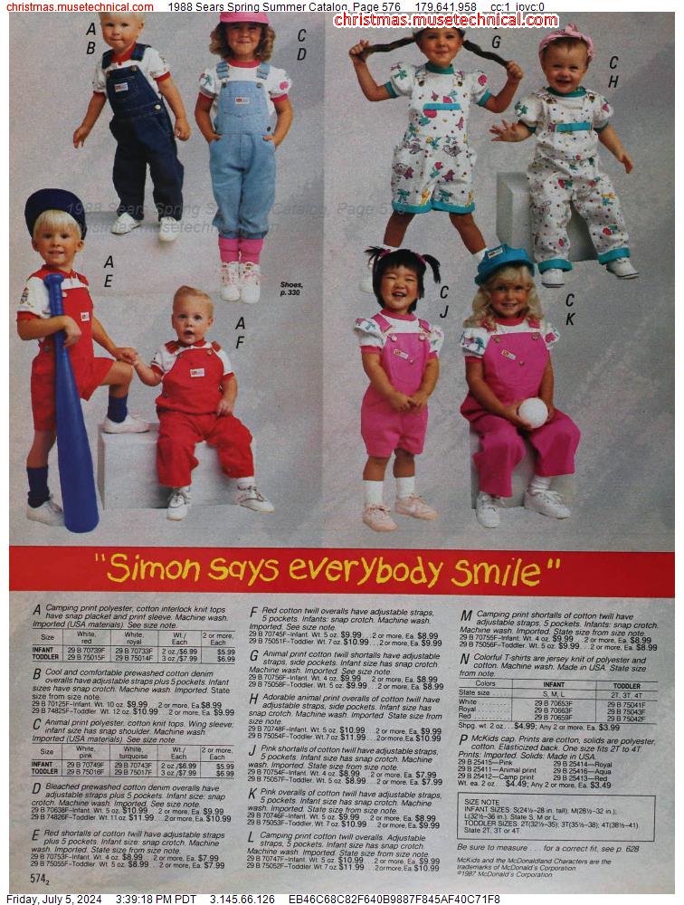 1988 Sears Spring Summer Catalog, Page 576