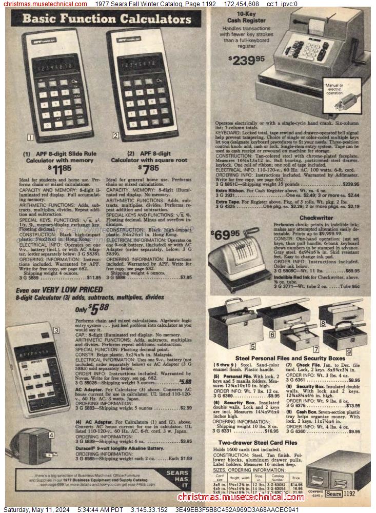 1977 Sears Fall Winter Catalog, Page 1192