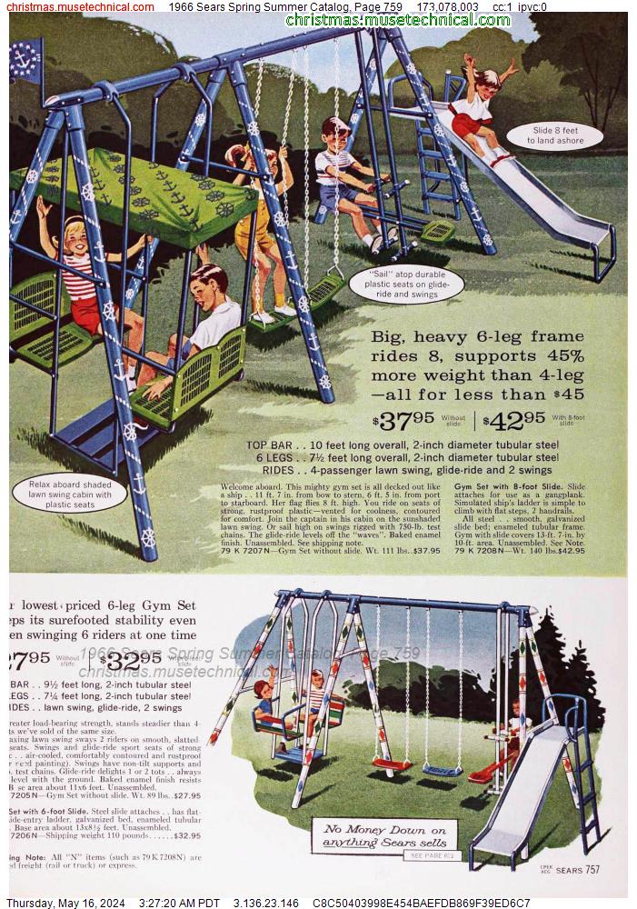 1966 Sears Spring Summer Catalog, Page 759