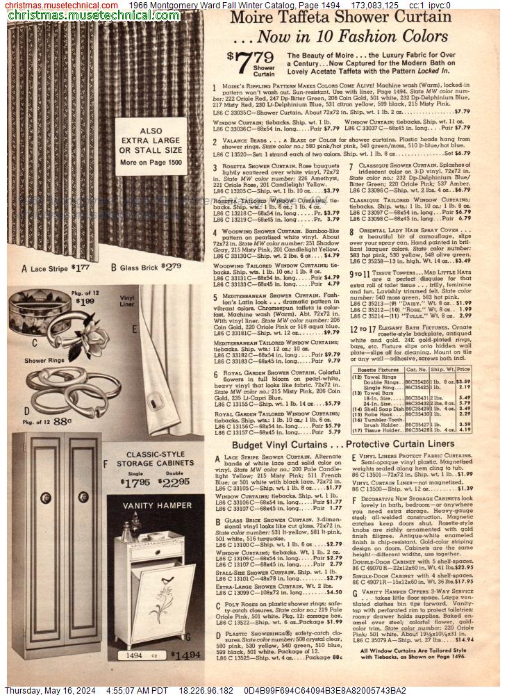 1966 Montgomery Ward Fall Winter Catalog, Page 1494