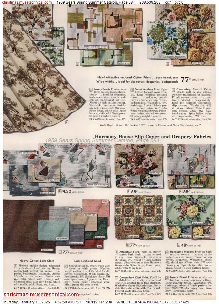 1959 Sears Spring Summer Catalog, Page 584