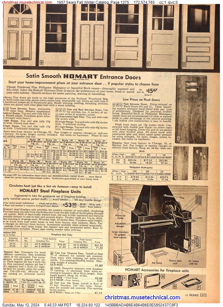 1957 Sears Fall Winter Catalog, Page 1375