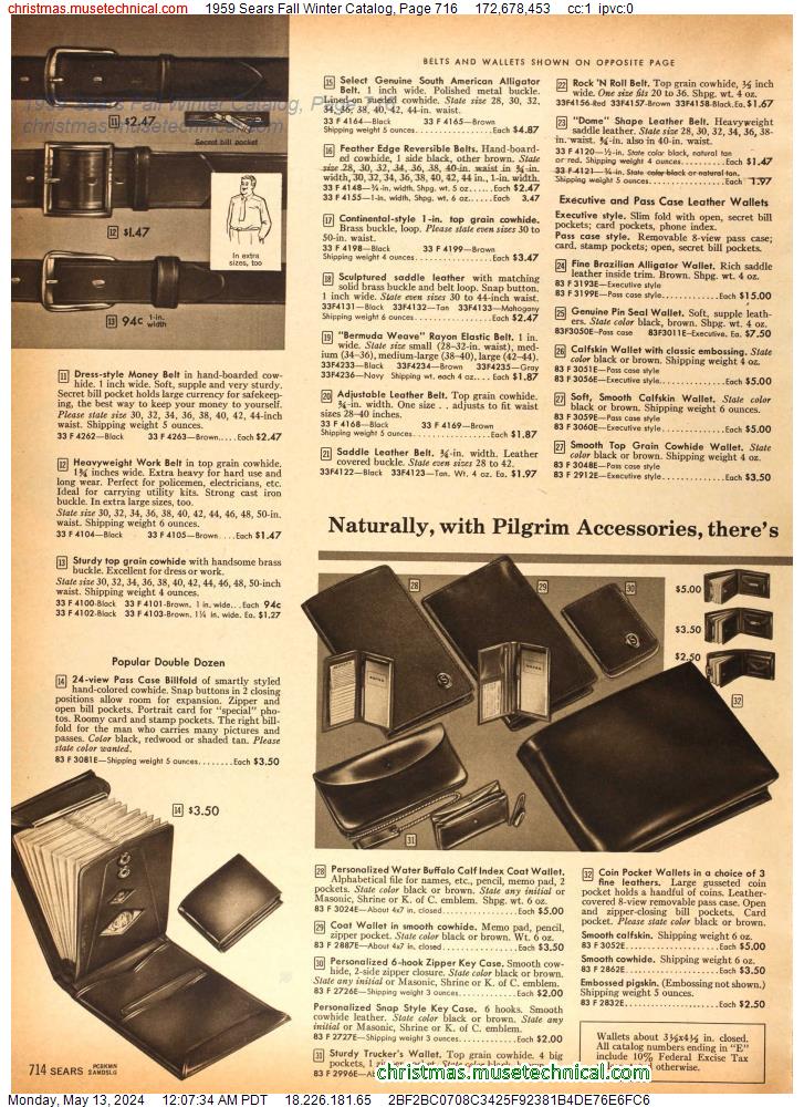 1959 Sears Fall Winter Catalog, Page 716