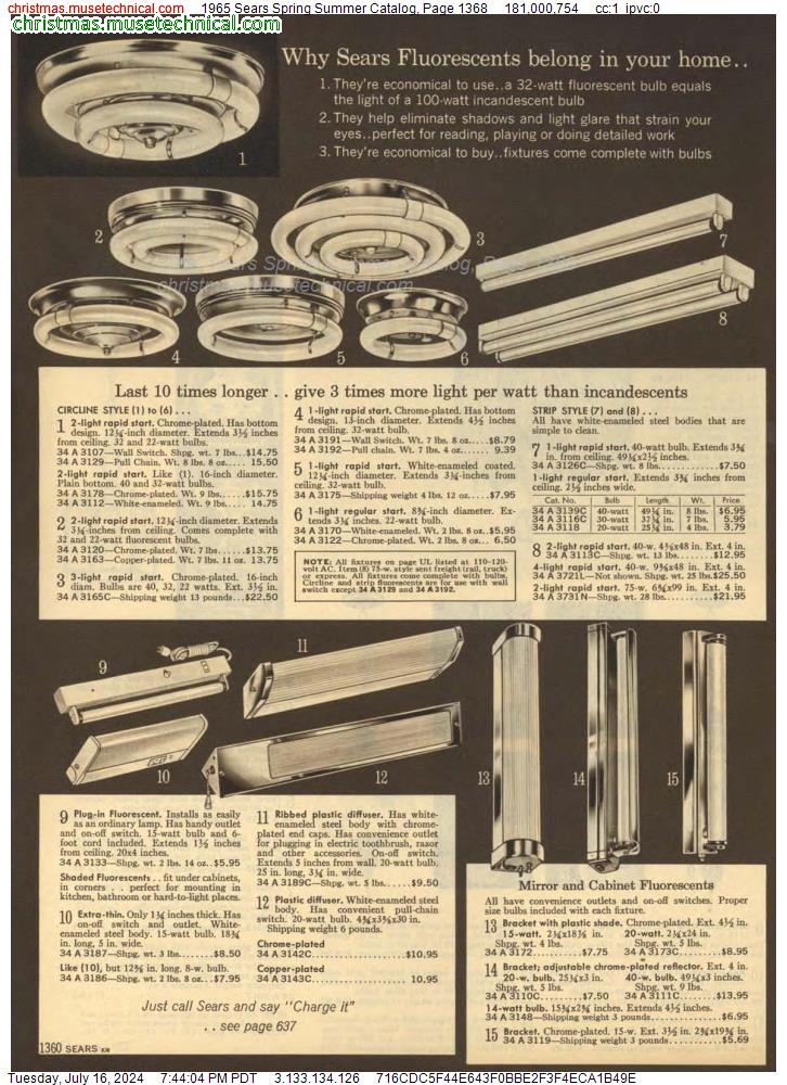 1965 Sears Spring Summer Catalog, Page 1368