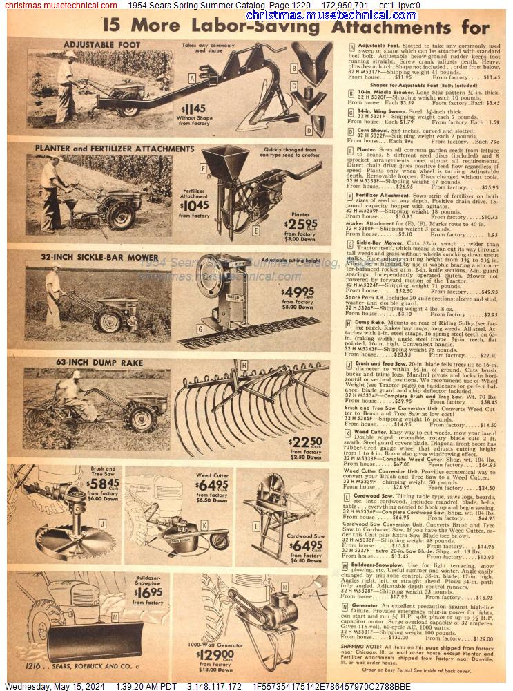 1954 Sears Spring Summer Catalog, Page 1220
