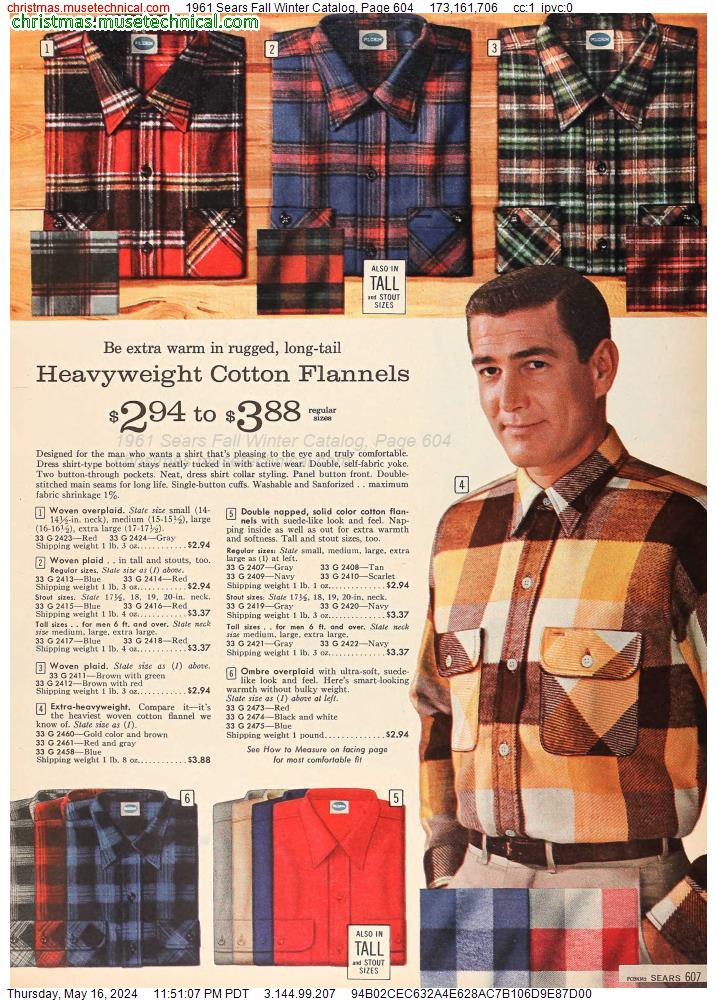 1961 Sears Fall Winter Catalog, Page 604