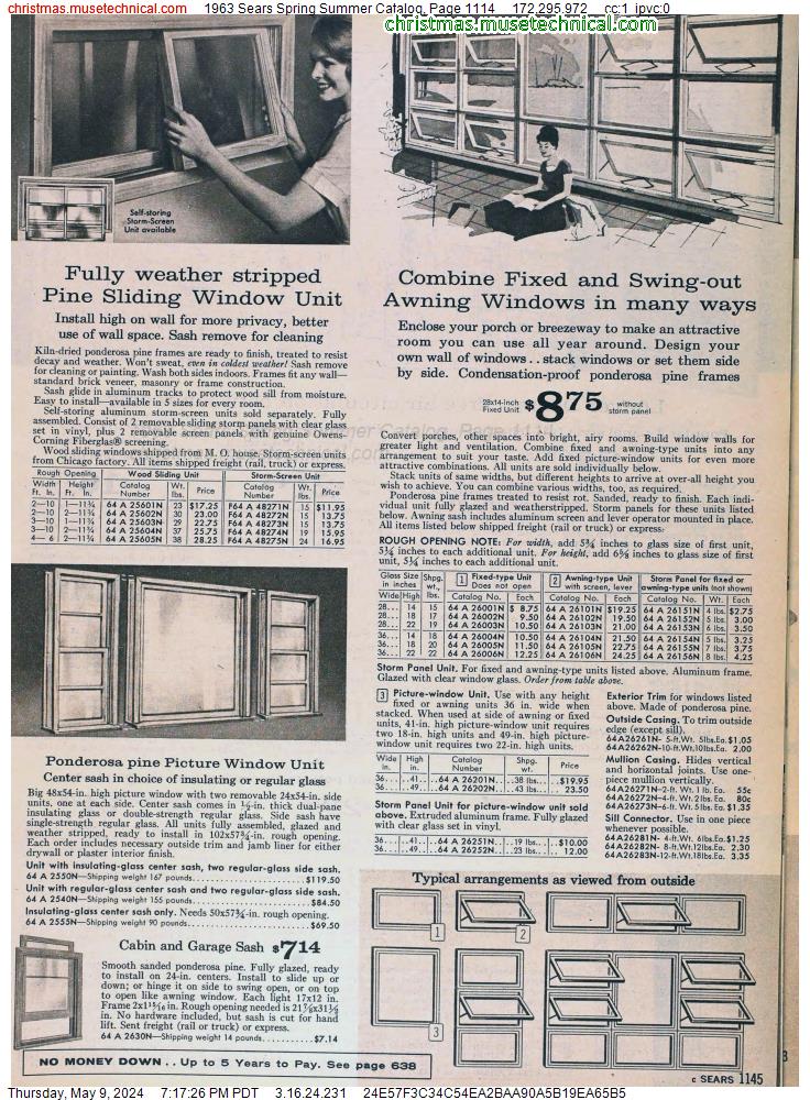 1963 Sears Spring Summer Catalog, Page 1114