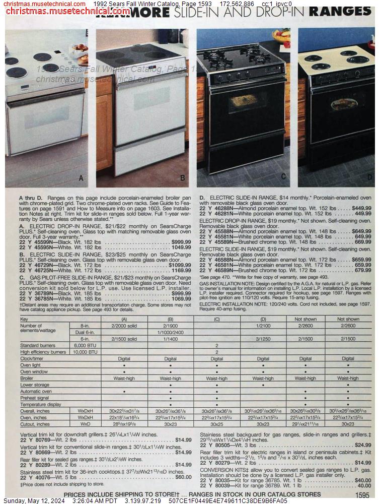 1992 Sears Fall Winter Catalog, Page 1593