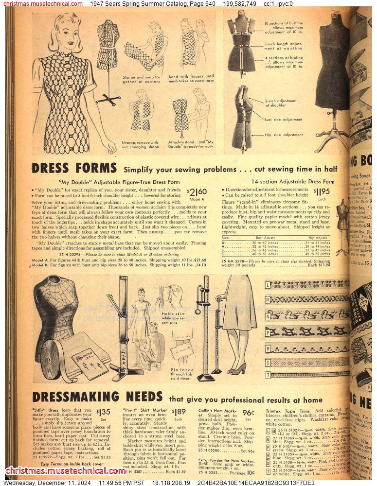 1947 Sears Spring Summer Catalog, Page 640