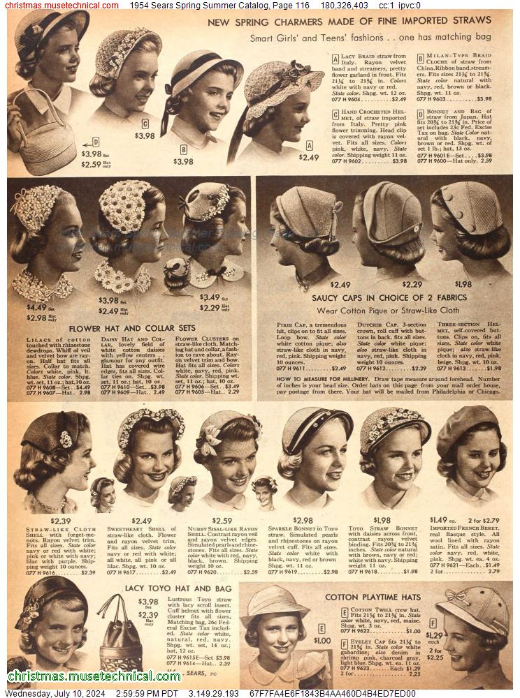 1954 Sears Spring Summer Catalog, Page 116