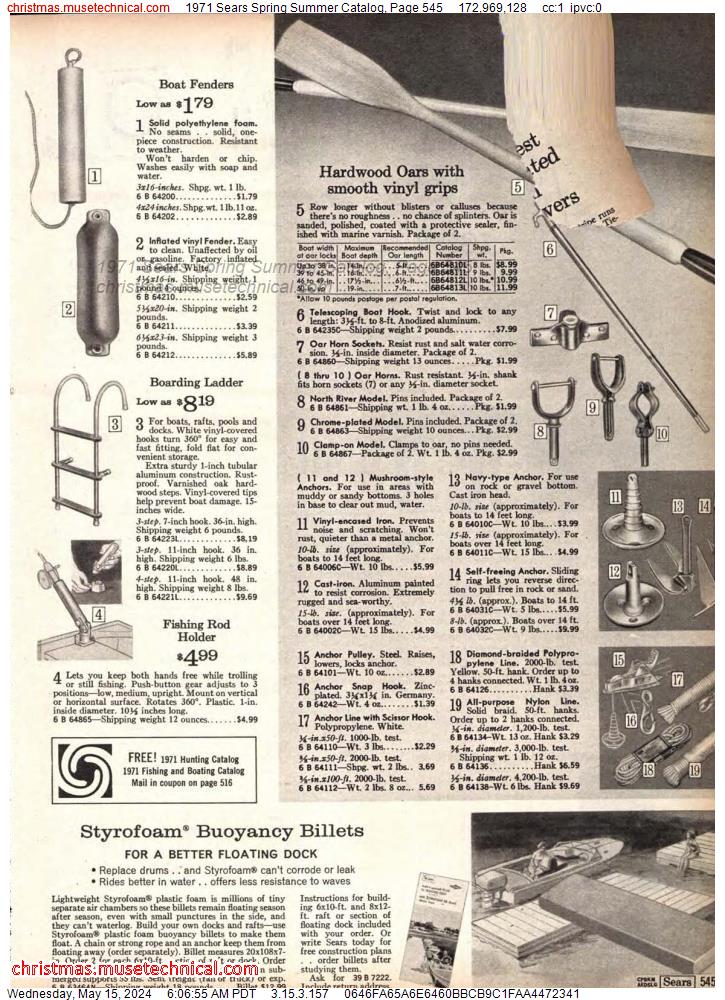1971 Sears Spring Summer Catalog, Page 545