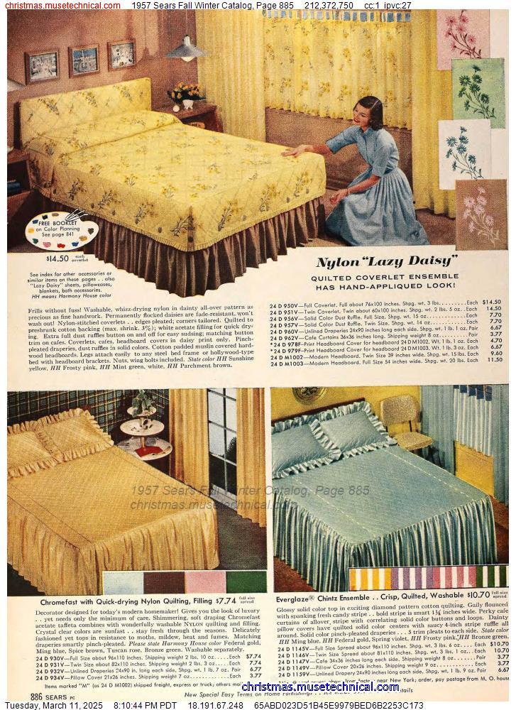 1957 Sears Fall Winter Catalog, Page 885