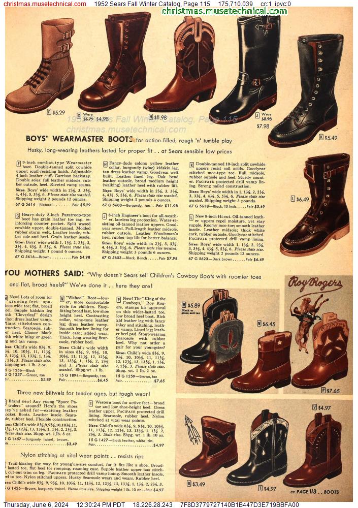 1952 Sears Fall Winter Catalog, Page 115